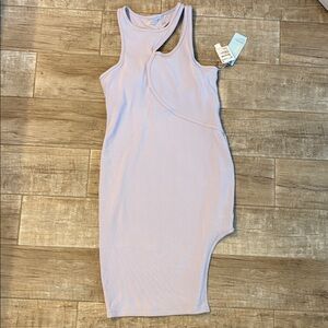 Zella Interlude Rib Cutout Dress in Lavender Sky. NWT